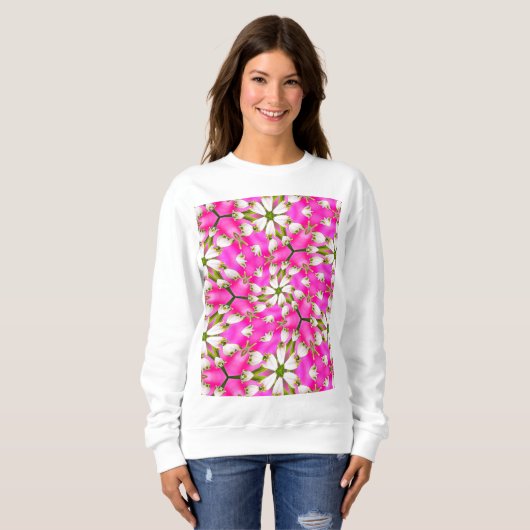 Roze Lily Pattern Trui (Voorkant volledig)