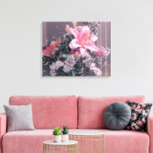 Roze Lily Pearls Bouquet Wrapped Canvas Afdruk (Insitu (Woonkamer))