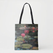 Roze Lily Pond Canvas tas (Voorkant)