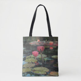 Roze Lily Pond Canvas tas