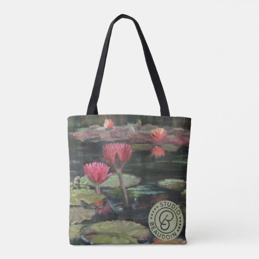 Roze Lily Pond Canvas tas (Achterkant)