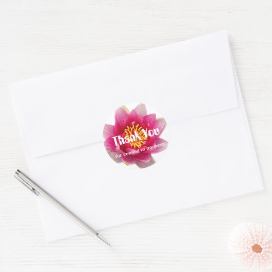 Roze Lily Ronde Sticker (Envelop)