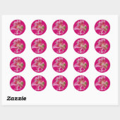Roze Lily RSVP-stickers Ronde Sticker (Vel)