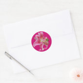 Roze Lily RSVP-stickers Ronde Sticker (Envelop)