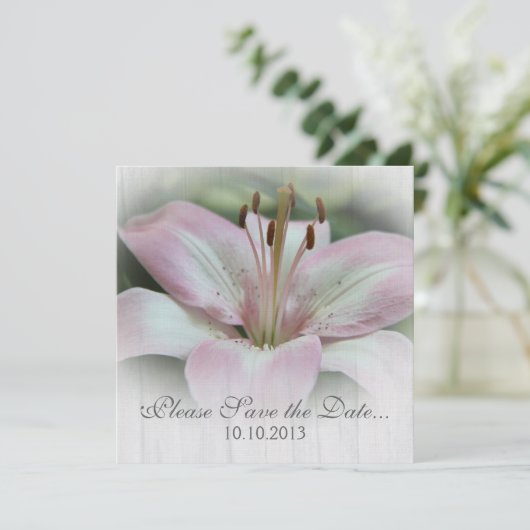 Roze Lily Save-the-date Save The Date (Staand voorkant)