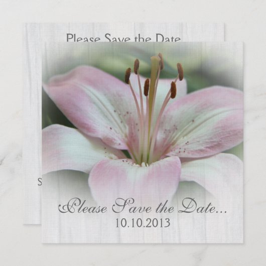 Roze Lily Save-the-date Save The Date (Voorkant / Achterkant)