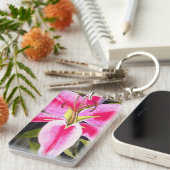 Roze Lily Tenerife sleutelhanger voor bloemenkunst (Voorkant Rechts)