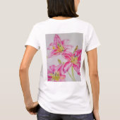 Roze Lily Waterverf bloemen Womens T Shirt (Achterkant)