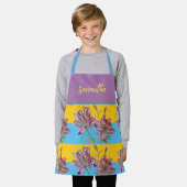  Roze Lily Waterverf Kitchen Floral Apron Schort (Gedragen)