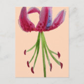 Roze Lily waterverf moderne bloem Briefkaart (Voorkant)