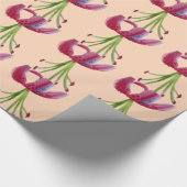 Roze Lily waterverf moderne bloem Cadeaupapier (Hoek)