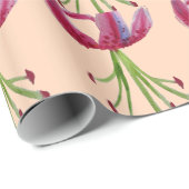 Roze Lily waterverf moderne bloem Cadeaupapier (Rol Hoek)