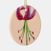 Roze Lily waterverf moderne bloem Keramisch Ornament (Rechts)