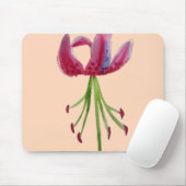 Roze Lily waterverf moderne bloem Muismat (Met muis)