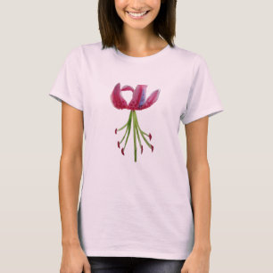 Roze Lily waterverf moderne bloem T-shirt
