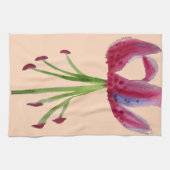 Roze Lily waterverf moderne bloem Theedoek (Horizontaal)
