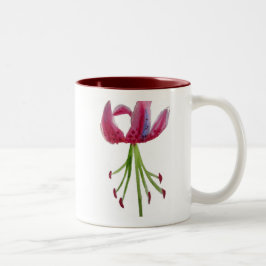 Roze Lily waterverf moderne bloem Tweekleurige Koffiemok