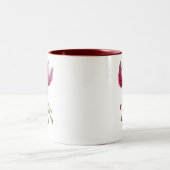 Roze Lily waterverf moderne bloem Tweekleurige Koffiemok (Center)