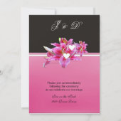 Roze Lily Wedding Uitnodiging (Achterkant)