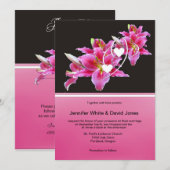 Roze Lily Wedding Uitnodiging (Voorkant / Achterkant)