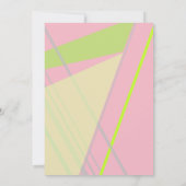 Roze & lime groen geometrische verjaardag uitnodig kaart (Achterkant)