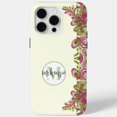 Roze Lime Groen Gepersonaliseerde Damask iPhone-Ho Case-Mate iPhone Case (Achterkant)