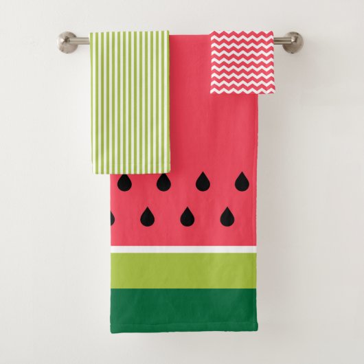 Roze Lime Groene Watermeloen Zomer Fruit Patroon Bad Handdoek (Insitu)