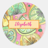 Roze Limey Persoonlijke Sticker Label (Voorkant)