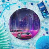 Roze Limo Limousine Stad Sweet 16 Verjaardagsfeest Papieren Bordje (Feest)