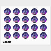 Roze limo-limousine stad Sweet 16 verjaardagsfeest Ronde Sticker (Vel)