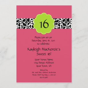 Roze Limoen Black Sweet 16 Uitnodiging