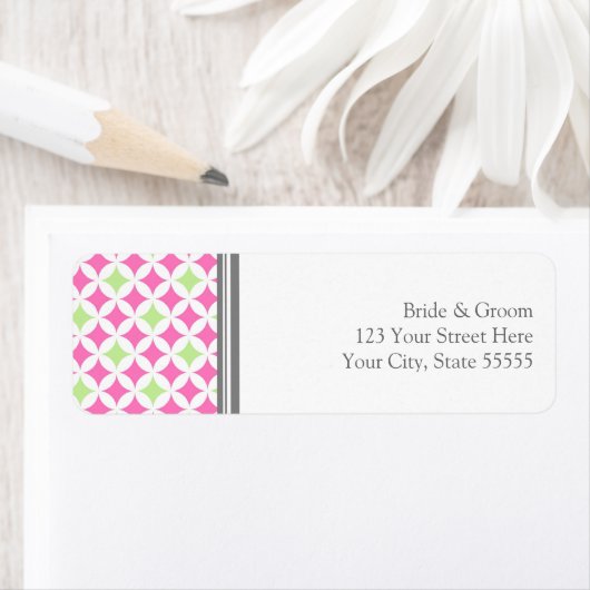 Roze Limoen Bruiloft Aangepaste retour adreslabels Etiket (Insitu)