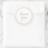 Roze Limoen Frills Scalloped Dank u Label Sticker (Tas)