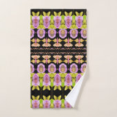 Roze limoen groen en zwart bad handdoek (Handdoek)