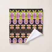 Roze limoen groen en zwart bad handdoek (Wasdoekje)