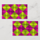 Roze Limoen Metallic look Diamond Tegels Visitekaartje (Voorkant / Achterkant)