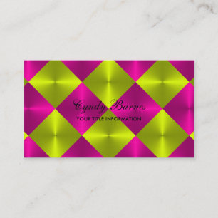 Roze Limoen Metallic look Diamond Tegels Visitekaartje