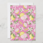 Roze limonade 1e verjaardagsfeestje Uitnodigen Kaart (Achterkant)