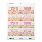 Roze limonade-adreslabel grote bovenste tekst etiket (Full Sheet)