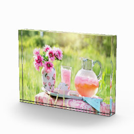 Roze limonade afbeelding fotoblokken