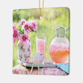 Roze limonade afbeelding keramisch ornament (Links)