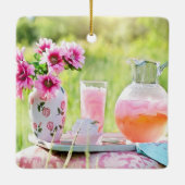 Roze limonade afbeelding keramisch ornament (Achterkant)