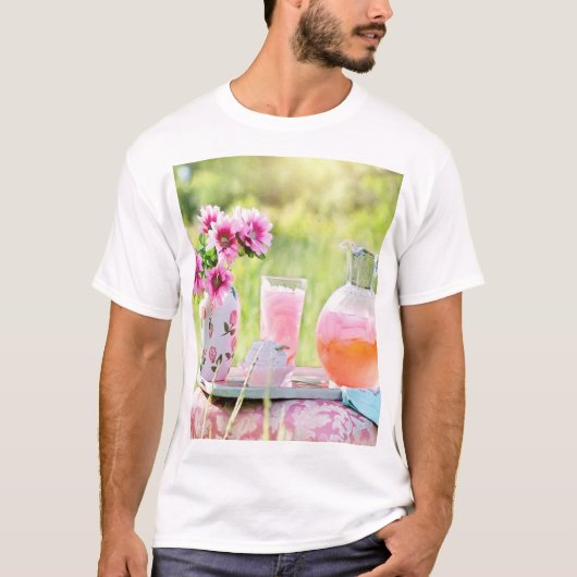 Roze limonade afbeelding t-shirt (Voorkant)