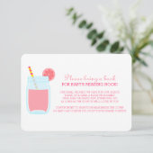Roze limonade Baby shower Book Request Enclosure Informatiekaartje (Staand voorkant)
