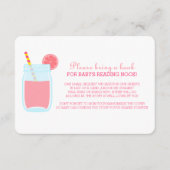 Roze limonade Baby shower Book Request Enclosure Informatiekaartje (Voorkant)