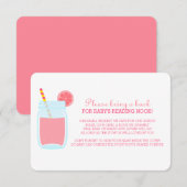 Roze limonade Baby shower Book Request Enclosure Informatiekaartje (Voorkant / Achterkant)