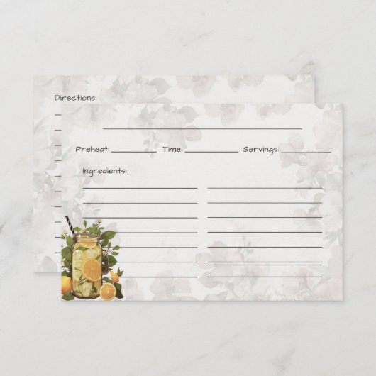 Roze limonade Basic Recept Kaart (Voorkant / Achterkant)