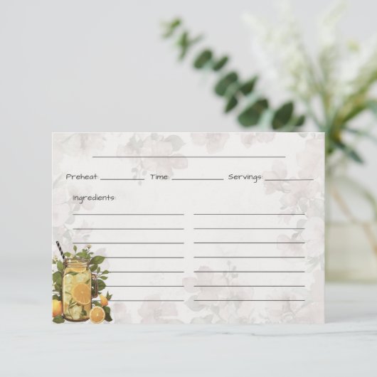 Roze limonade Basic Recept Kaart (Staand voorkant)