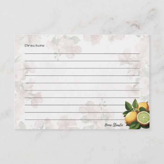 Roze limonade Basic Recept Kaart (Achterkant)