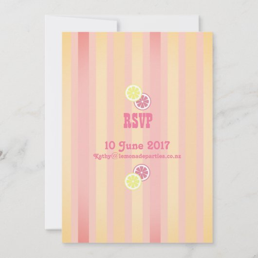 Roze limonade Birthday Kaart (Achterkant)